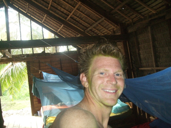 Green Face from St. Patty's Day in Koh Ru, Bamboo Island, Cambodia