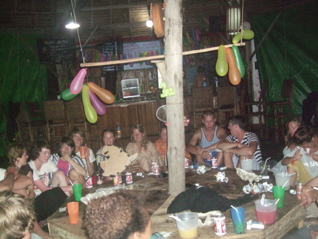 Party on Koh Ru, Bamboo Island, Cambodia
